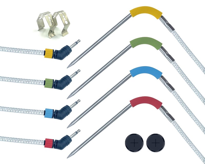 Meatender 4 Packs Pro Meat Temperature Probes for Weber iGrill, Connect Smart Grilling Hub and Grill, Accurate ±1°C Washable Thermometor Probes - Image 1